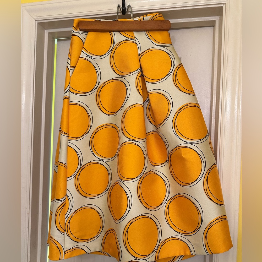 Lane Bryant Orange Asymmetrical Midi Skirt